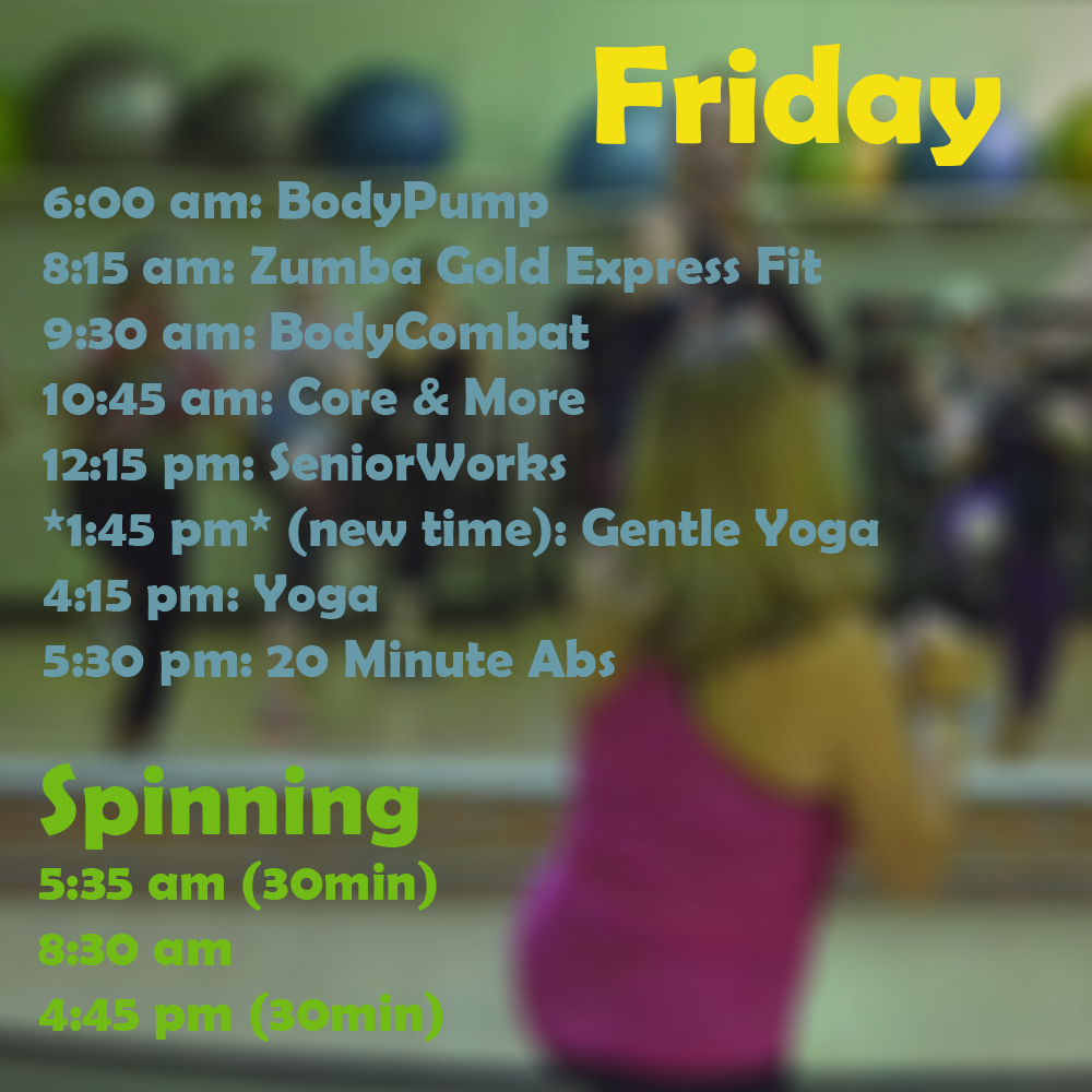 GF Daily Schedule Friday